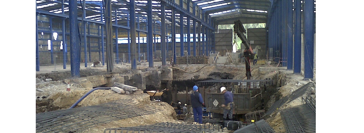 Cimentación de una línea de aleación de alambre de aluminio