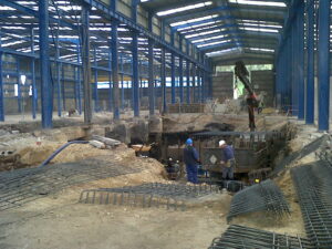 Cimentación de una línea de aleación de alambre de aluminio