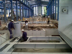 Cimentación de una línea de aleación de alambre de aluminio