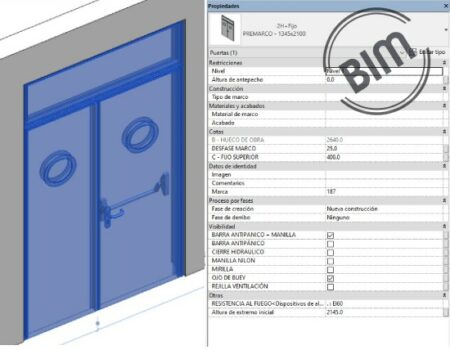 Biblioteca de familias BIM: Puertas cortafuegos