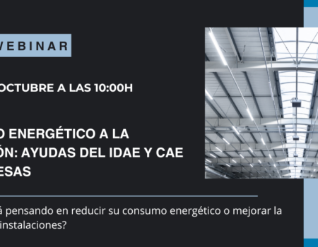 WEBINAR: Del ahorro energético a la financiación: ayudas del IDAE y CAE para empresas
